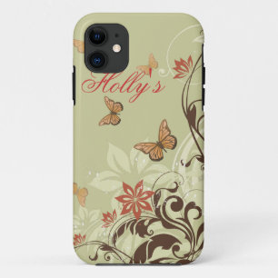 Capa Para iPhone 11 Borboletas e videiras