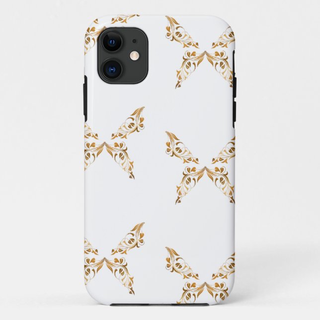 Capa Para iPhone 11 Borboletas floreais (Verso)