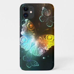 Capa Para iPhone 11 Borboletas luminosas e borboletas noturnas