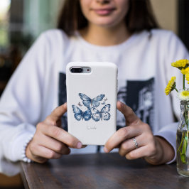 Capa Para iPhone 11 Borboletas no Azul Delft, personalizáveis