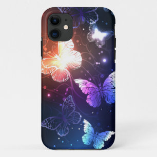 Capa Para iPhone 11 Borboletas noturnas brilhantes