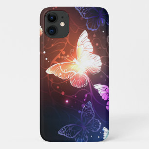 Capa Para iPhone 11 Borboletas noturnas brilhantes