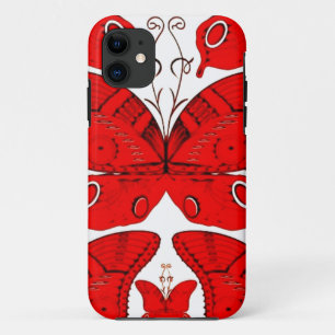 Capa Para iPhone 11 Borboletas Vermelhas