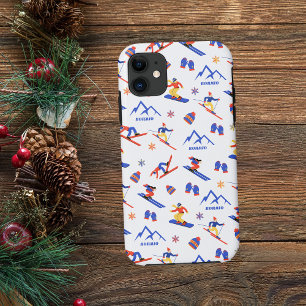 Capa Para iPhone 11 Bormio Itália Ski Snowboard Pattern