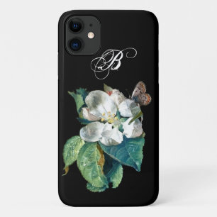 CAPA PARA iPhone 11 BORRACHA DE BORDO BRANCO, MONOGRAMA FLORAL
