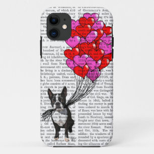 Capa Para iPhone 11 Boston Terrier e balões