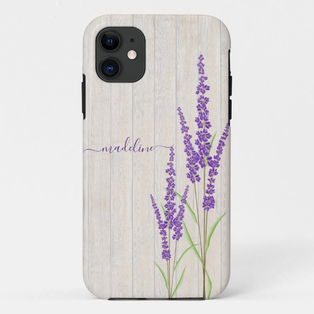 Capa Para iPhone 11 Botânica de Lavanda russa | Personalizado (Verso)