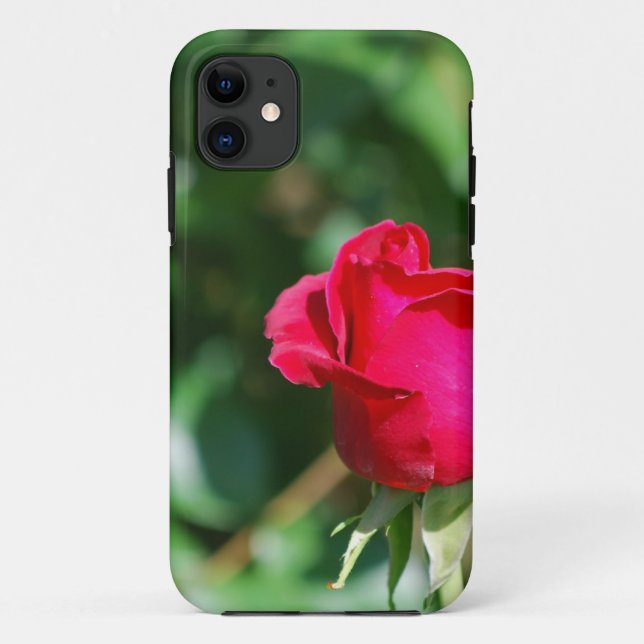 Capa Para iPhone 11 Botão da rosa vermelha (Verso)