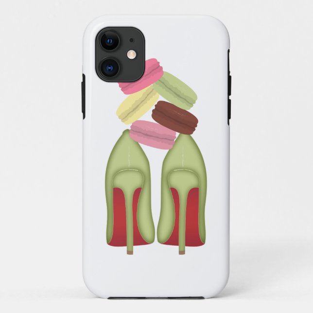 Capa Para iPhone 11 Botões vermelhos estiletas calçados, saltos altos  (Verso)