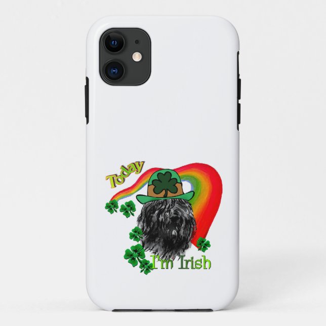 Capa Para iPhone 11 Bouvier des Flandres St Patricks (Verso)