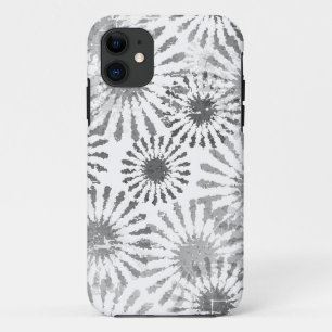 Capa Para iPhone 11 Branco preto e Cinza, Burst Floral