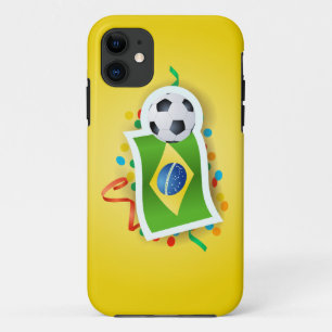 Capa Para iPhone 11 Brasil, design de futebol