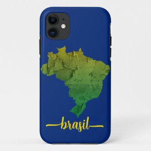 Capa Para iPhone 11 Brasil Grunge Mapa do Brasil