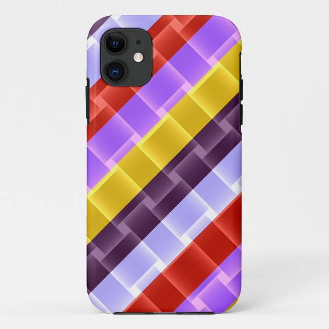 Capa Para iPhone 11 Bright arco-íris strips design moderna (Verso)