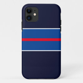 Capa Para iPhone 11 Bright Red White Blue Racing Strips No Marinho Neg
