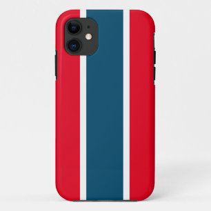 Capa Para iPhone 11 Bright Sporty Red Ocean Blue Racing Strips