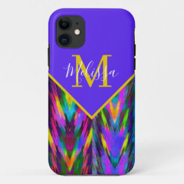 Capa Para iPhone 11 Bright tribal chevron personalized