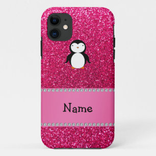 Capa Para iPhone 11 Brilho conhecido personalizado do rosa do pinguim