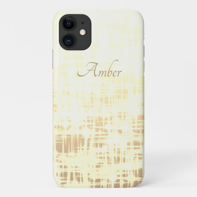 Capa Para iPhone 11 Brilho de faíscas gradiente amarelo elegante perso (Verso)