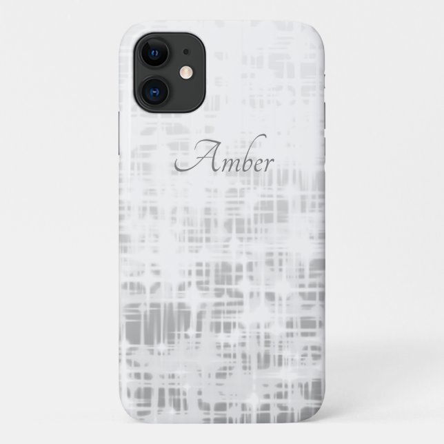 Capa Para iPhone 11 Brilho de faíscas gradiente cinza elegante persona (Verso)