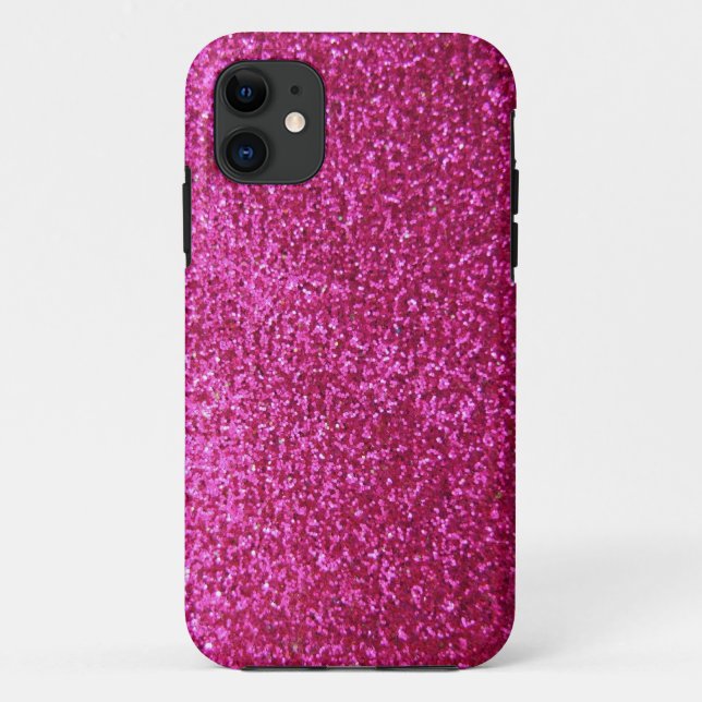 Capa Para iPhone 11 Brilho do rosa quente do falso (Verso)