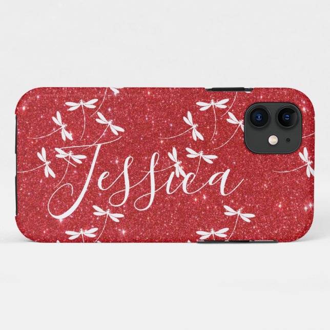Capa Para iPhone 11 Brilho e libélulas personalizadas Case-Mate iP (Verso (horizontal))