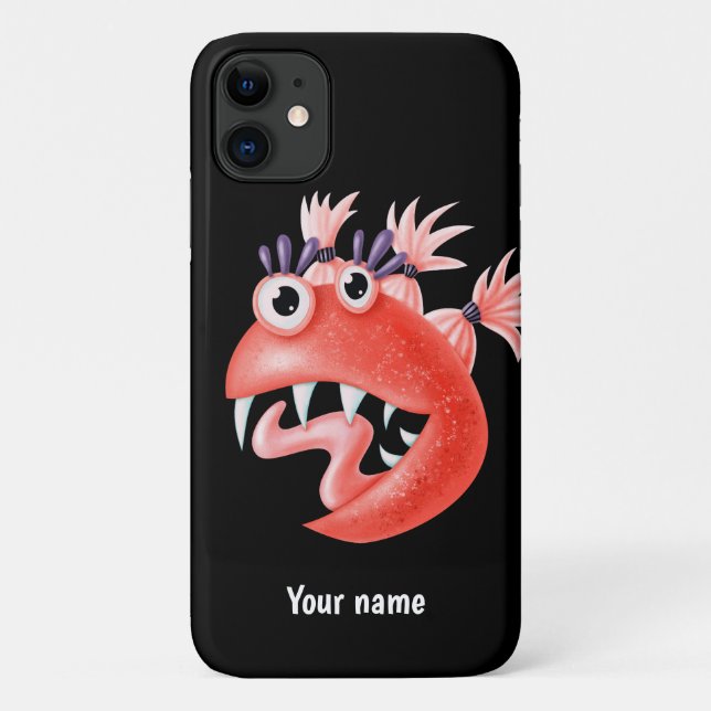 Capa Para iPhone 11 Brincadeira Branca, Criatura Engraçada (Verso)