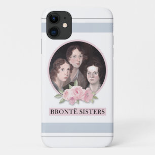 Capa Para iPhone 11 Bronte Sisters Retrato com Rosas Rosa
