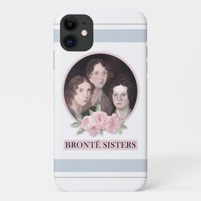 Capa Para iPhone 11 Bronte Sisters Retrato com Rosas Rosa (Verso)