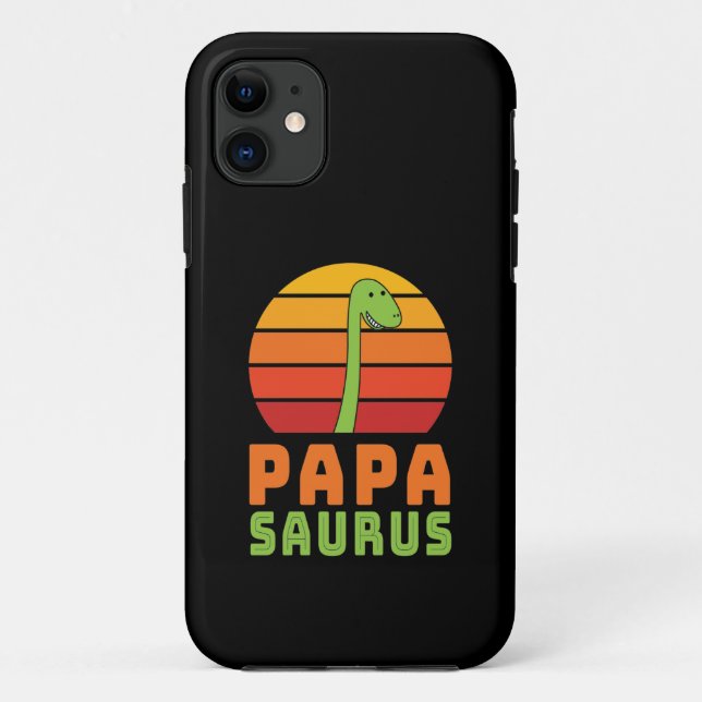 Capa Para iPhone 11 Brontossauro Papasaurus Dia dos Pais Dinossauro (Verso)