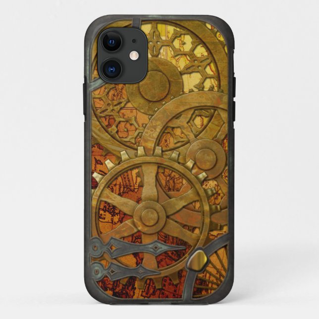 Capa Para iPhone 11 Bronze e iPhone de bronze 5 de Steampunk (Verso)
