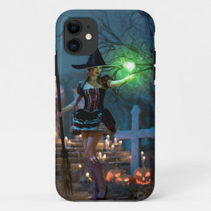 Capa Para iPhone 11 Bruxa de Halloween na Floresta