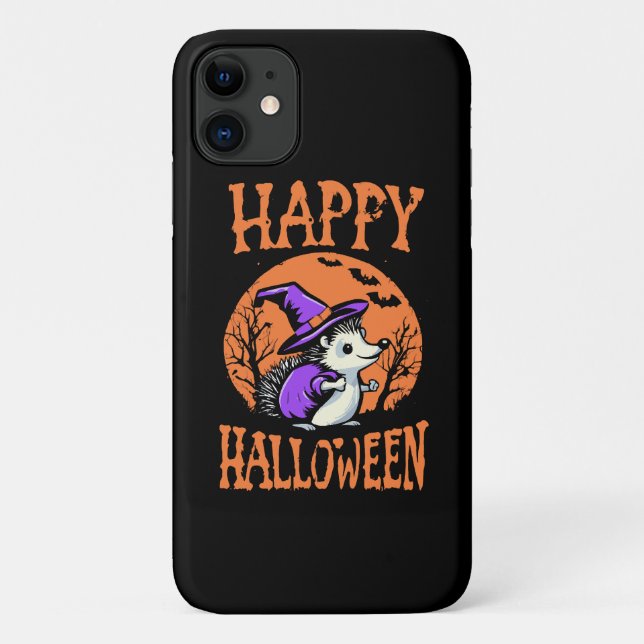 Capa Para iPhone 11 Bruxa de Ourico Feliz Halloween (Verso)