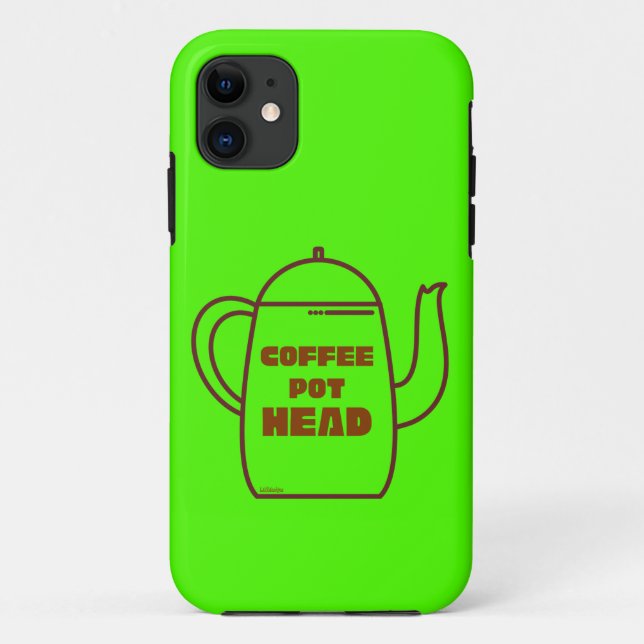 Capa Para iPhone 11 BULE DE CAFÉ CABEÇA presente engraçado de café pun (Verso)