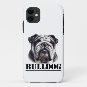 Capa Para iPhone 11 Bulldog preto e branco