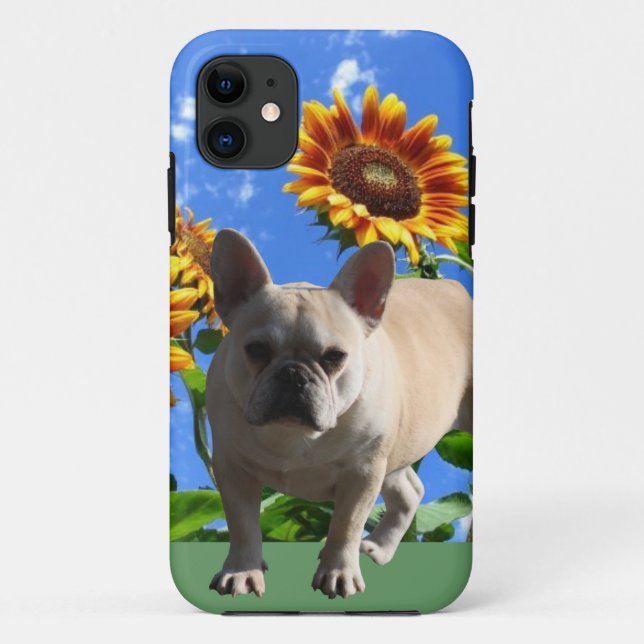 Capa Para iPhone 11 Bulldogs franceses 5 Barely iPhone There Case (Verso)