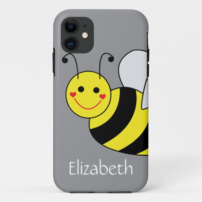 Capa Para iPhone 11 Bumble Bumble Cinza Personalizada (Verso)