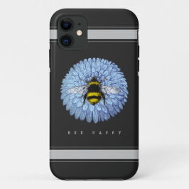 Capa Para iPhone 11 Bumblebee em preto azul-flor