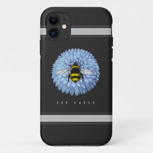 Capa Para iPhone 11 Bumblebee em preto azul-flor