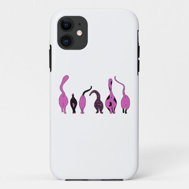 Capa Para iPhone 11 Bumbuns de Gato Roxo (Verso)