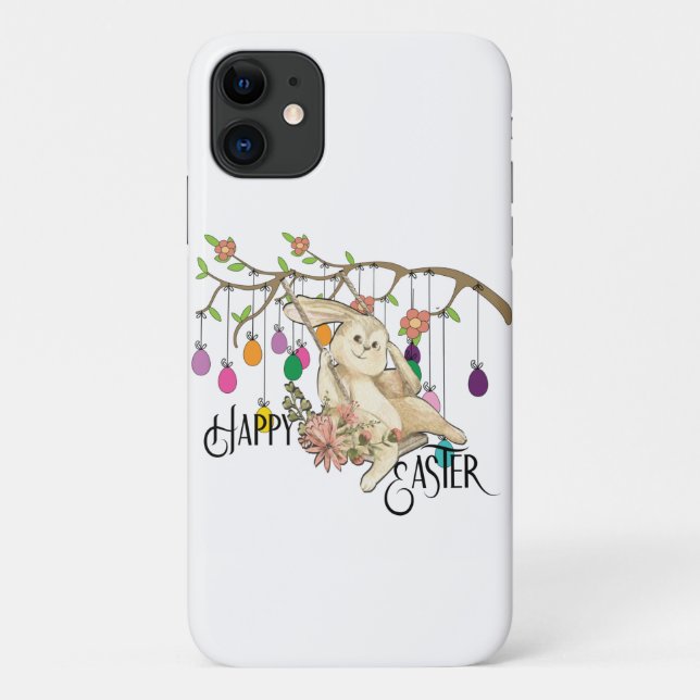 Capa Para iPhone 11 Bunny comemora o dia da Páscoa (Verso)