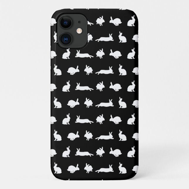 Capa para iPhone 11 Bunny Frenzy (Preta) (Verso)
