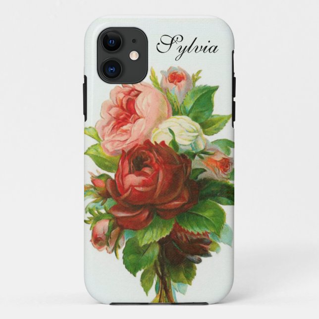 Capa Para iPhone 11 Buquê de Rosas Vintage (Verso)