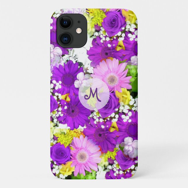 Capa Para iPhone 11 Buquê Floral Brilhante (Verso)