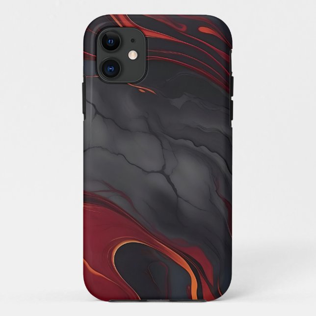 Capa Para iPhone 11 Burgundy Lava Marble (Verso)