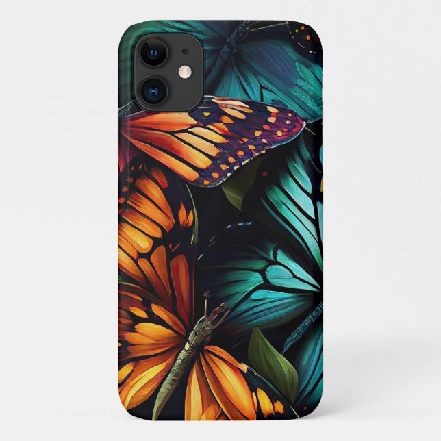 Capa Para iPhone 11  Burst–Butterflies in Motion (Verso)