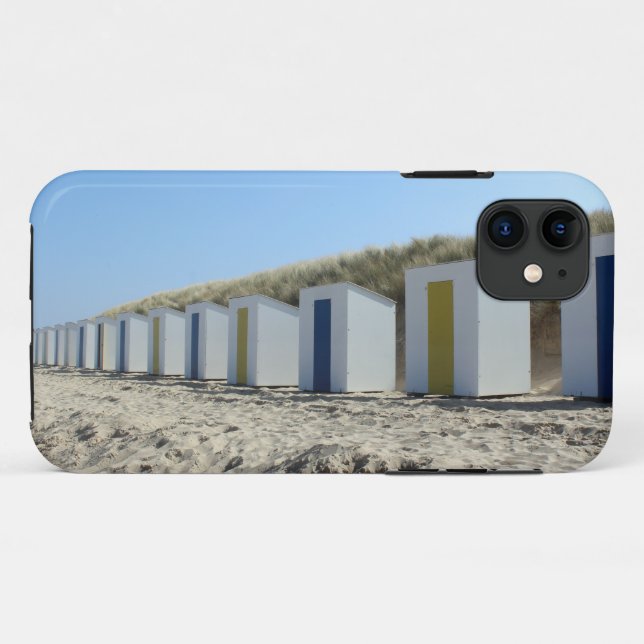 Capa Para iPhone 11 Cabanas de praia, Cadzand-Bad, Países Baixos (Verso (horizontal))