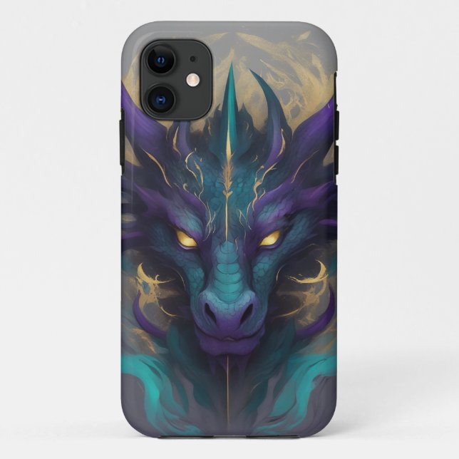 Capa Para iPhone 11 Cabeça de Dragão Mítico Poderosa (Verso)