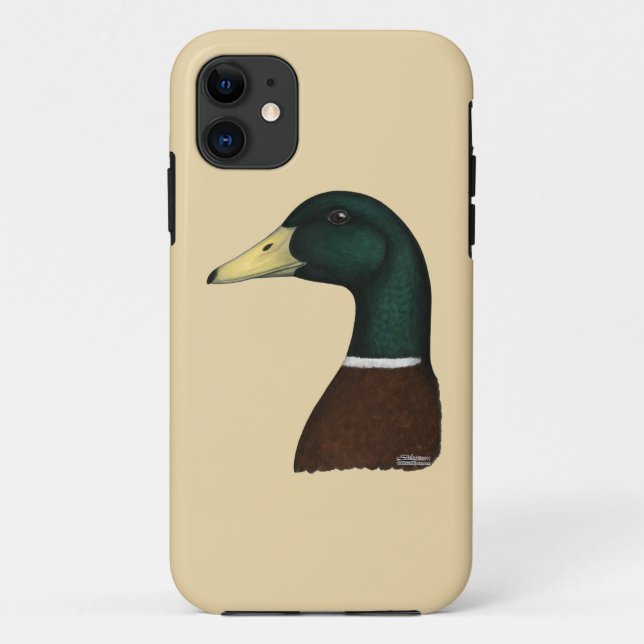 Capa Para iPhone 11 Cabeça de Drake do pato selvagem (Verso)
