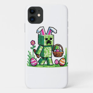 Capa Para iPhone 11 Caça ao Ovo do Coelho de Páscoa Pixel Gaming